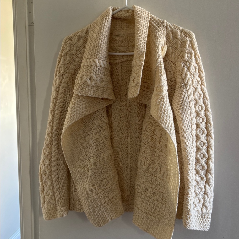 Cream Cable Knit Women's Sweater